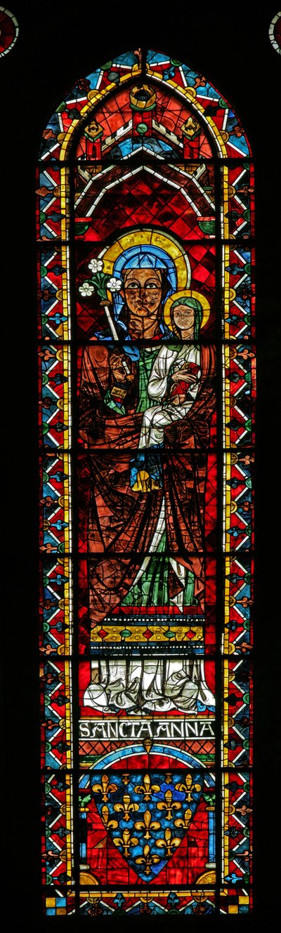 St. Anna met de Maagd; wapens van Frankrijk door French School