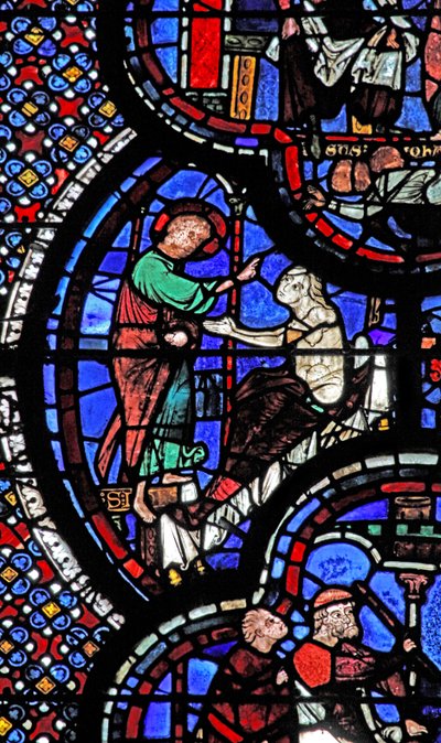 Het Sint-Jans-raam: wekt een vrouw tot leven door French School