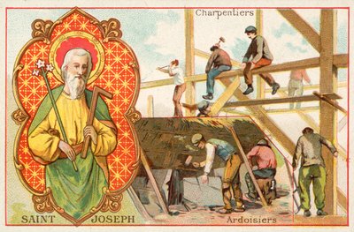 St. Jozef, patroonheilige van timmerlieden en dakdekkers door French School