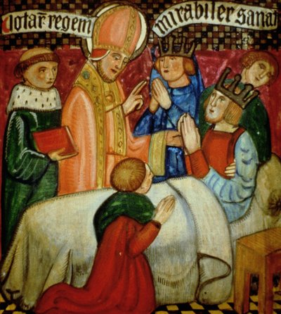 St. Sulpice Verricht een Wonder door Koning Clotaire (gest. 629) te Genezen door French School