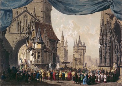 Decorontwerp voor Act I van La Juive, voor het eerst uitgevoerd in de Parijse Opera op 23 februari 1835 door French School
