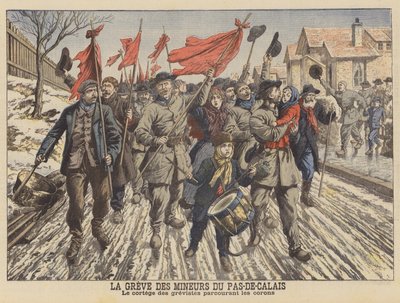 Staking door de mijnwerkers van de Pas-de-Calais, Frankrijk door French School