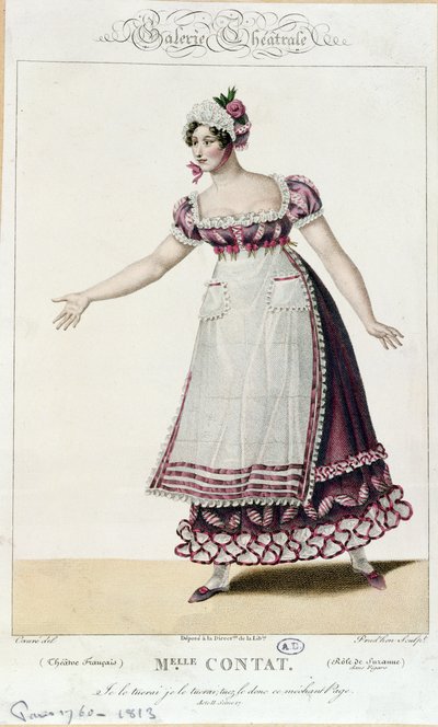 De Actrice Mademoiselle Contat in de rol van Suzanne in Het Huwelijk van Figaro door Pierre Augustin Caron de Beaumarchais (1732-99) door French School