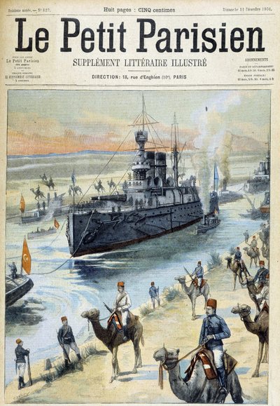 Het Baltische squadron steekt het Suezkanaal over - in "De Kleine Parijzenaar" van 11/12/1904 door French School