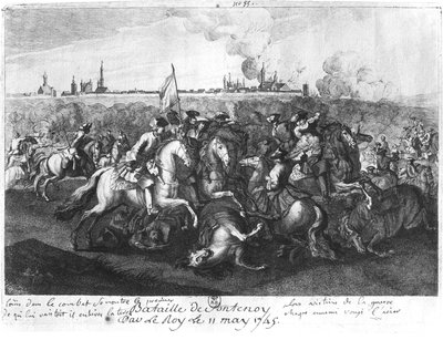 De Slag bij Fontenoy, 11 mei 1745 door French School