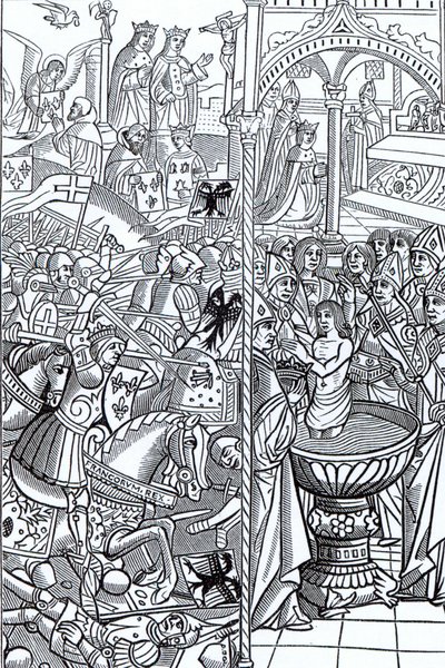 De Slag bij Tolbiac en de Doop van Koning Clovis, uit 