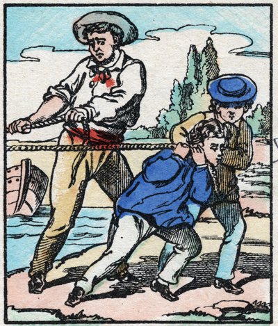 De schipper. Gravure in 
