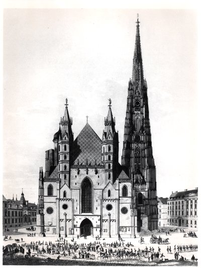 De kathedraal van Sint-Stefanus in Wenen, 1821 door French School