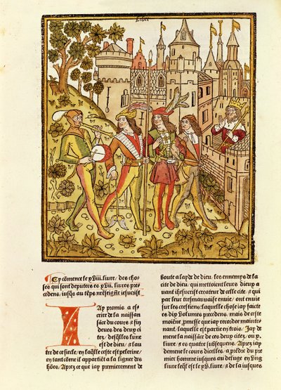 De Stad van God en de Stad van Deze Eeuw, uit La Cite de Dieu, 1486-87 door French School