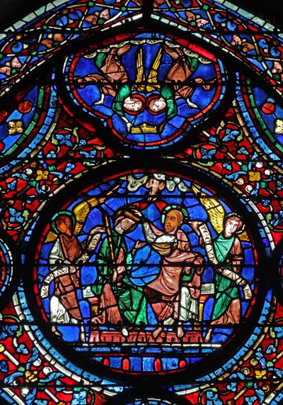 De Kroning van de Maagd met de engelen die de kroon brengen door French School
