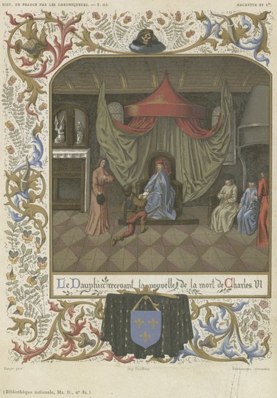De dauphin ontvangt nieuws over de dood van Karel VI door French School