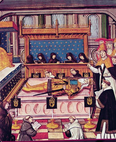 De Dood van Karel de Grote in 814 door French School