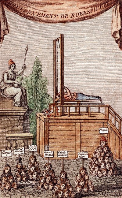 De executie van Robespierre, op 28 juli 1794 door French School