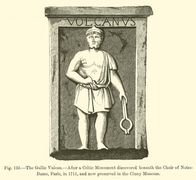 De Gallische Vulcanus (gravure) door French School
