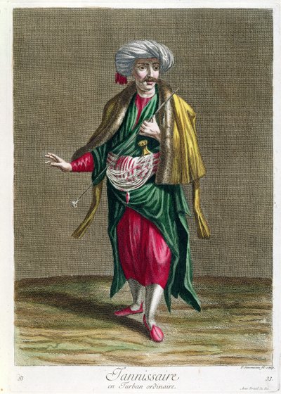 De Janitsaar, uit de Collectie van Prenten van Kostuums uit het Levant, gegraveerd door Philippe Simonneau, 1707-08 door French School