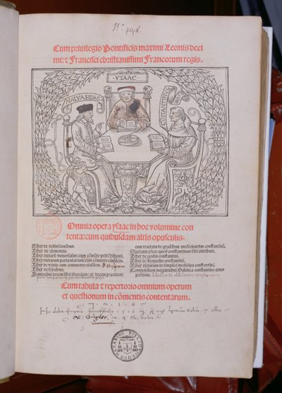 De Joodse dokters: Isaac, Constantine en Ali Abbas (Haly Abbas), gepubliceerd in Lyon, 1515 door French School