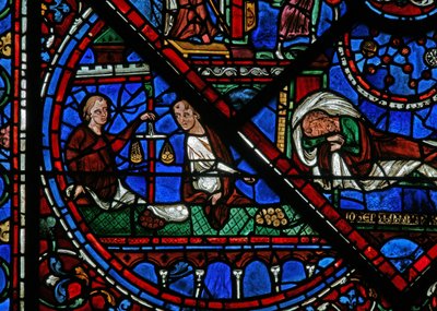 Het Joseph-raam: De geldwisselaars door French School