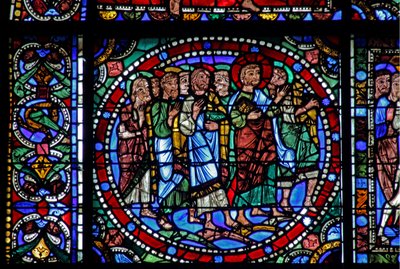 Het Leven van Christus-raam: De Intocht in Jeruzalem door French School