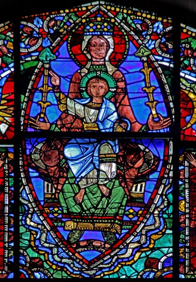 Het Leven van Christus-raam: De Maagd en Kind door French School