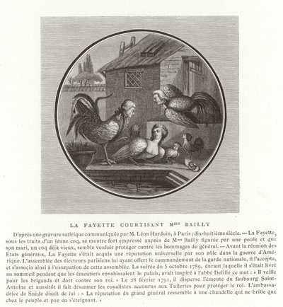 De markies de Lafayette het hof maken aan Madame Bailly door French School