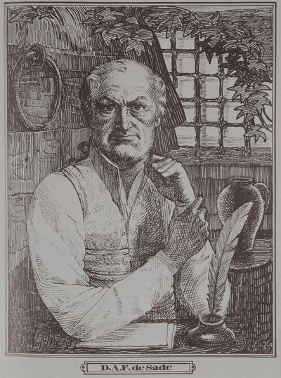 De Markies de Sade (1740-1814) in de gevangenis door French School