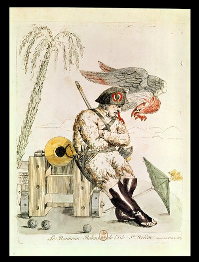 De Nieuwe Robinson van St. Helena, 1815 door French School