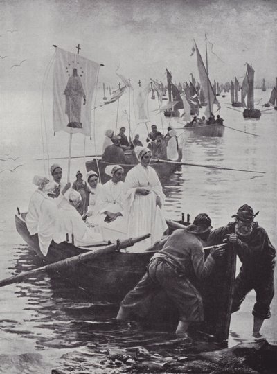 De vergeving van Sint-Anna (litho) door French School