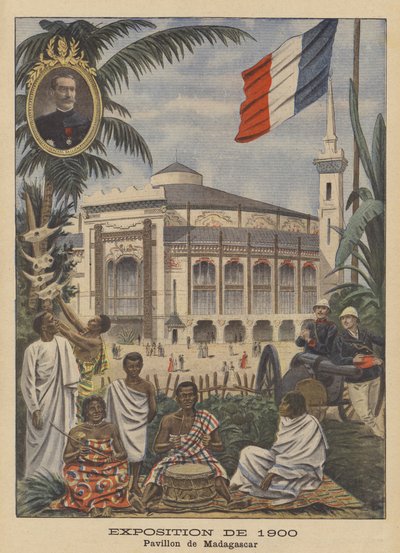 Het paviljoen van Madagaskar op de Exposition Universelle van 1900 in Parijs door French School