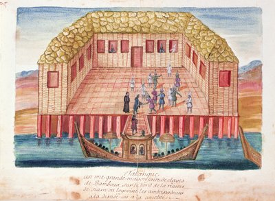 De residentie van de Franse ambassadeurs in Siam, uit een verslag van de Jezuïeten in Siam, 1688 door French School