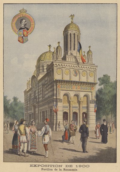 Het Roemeense paviljoen op de Exposition Universelle van 1900 in Parijs door French School