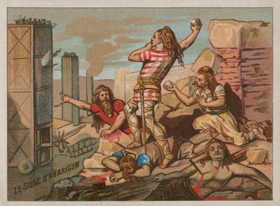 Het beleg van het Romeinse Avaricum door de Kelten door French School