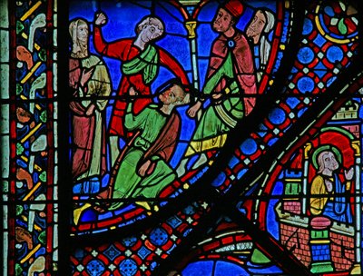 Het St. Jacobus raam: Josias wordt neergeslagen door French School