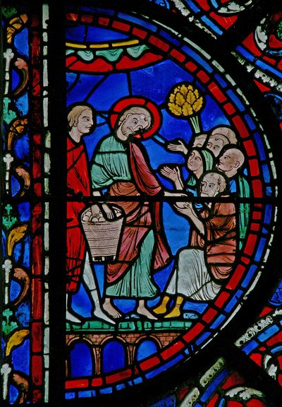 Het Sint-Thomasraam: verdeelt brood aan de armen door French School