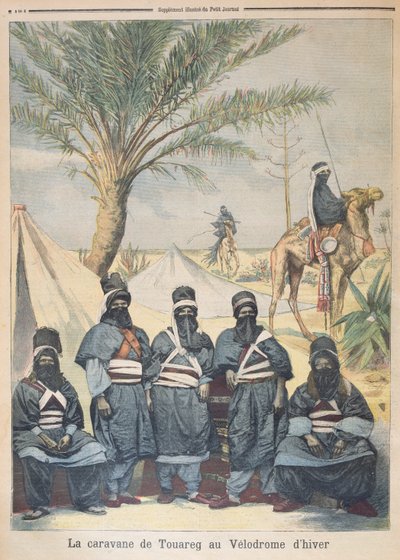 De Tuareg Karavaan bij het Winter Velodrome, illustratie uit Le Petit Journal, 4 juni 1894 door French School
