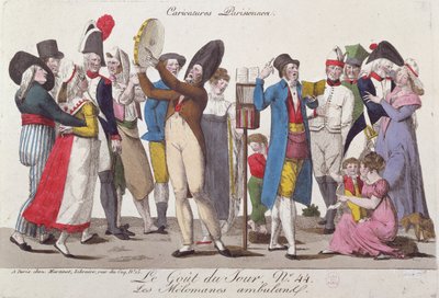 De Zwervende Muzikanten, nummer 44 in de Le Gout du Jour serie, begin 19e eeuw door French School