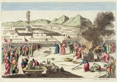 Het kamp van de Israëlieten en het offer van de rode koe door French School