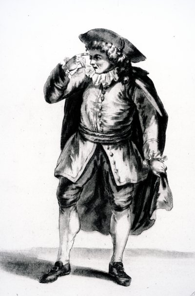 Het kostuum van Arnolphe, uit De School voor Vrouwen door Molière door French School