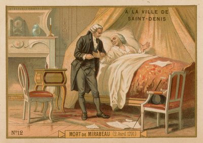 De dood van Mirabeau, 2 april 1791 door French School