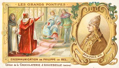 De excommunicatie van Filips IV van Frankrijk door paus Bonifatius VIII door French School