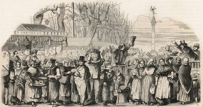 De hammarkt op Boulevard Bourdon in Parijs - Gravure in 
