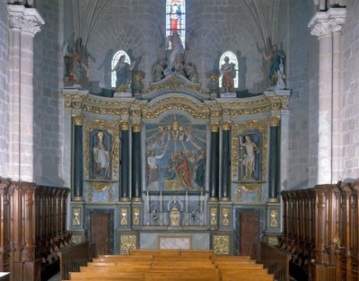 Interieur van de kerk van Pear op Leven in Vendée (85) door French School