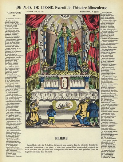 Het wonderbaarlijke verhaal van Onze Lieve Vrouw van de Vreugde (kleurenlitho) door French School