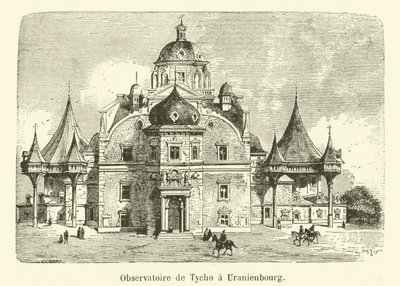 Het observatorium van Tycho Brahe in Uranienbourg (gravure) door French School