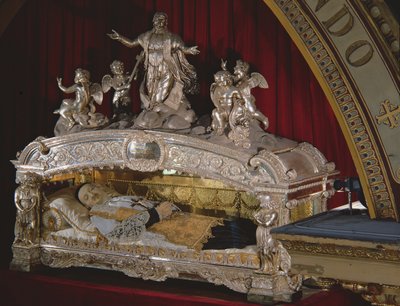 Het schrijn van St. Vincent de Paul (1581-1660) 1827 (zilver) door French School