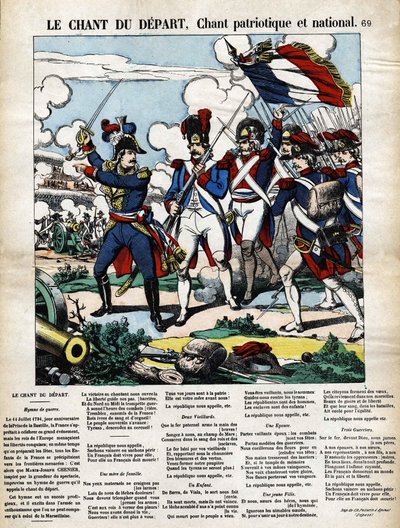 Het lied van het vertrek, patriottisch en nationaal lied door French School