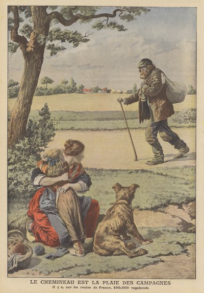 De zwerver is de plaag van het platteland door French School