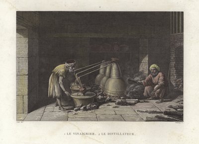 De azijnmaker die zijn distilleerketels verzorgt door French School