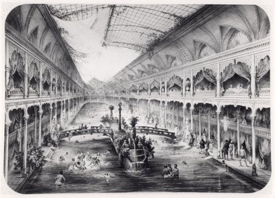 Het watergymnasium van de Champs-Elysees in Parijs, 1847 door French School