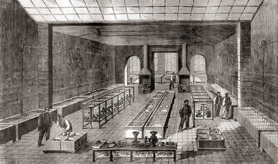 De werkplaats met de chemische baden in Charles Christofle