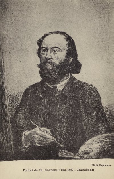 Theodore Rousseau, Frans schilder (litho) door French School